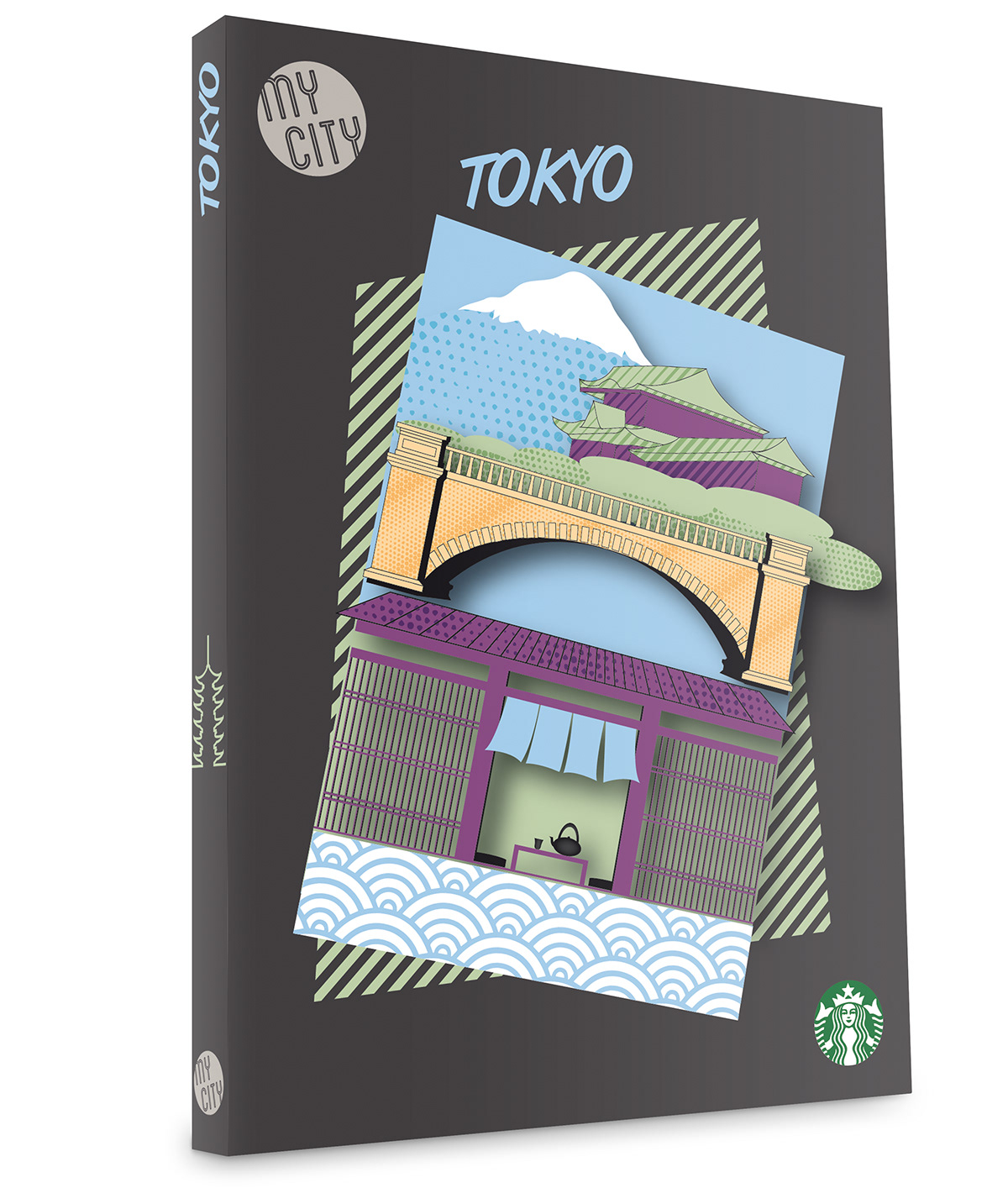 book cover vector starbucks Illustrator Paris New York tokyo