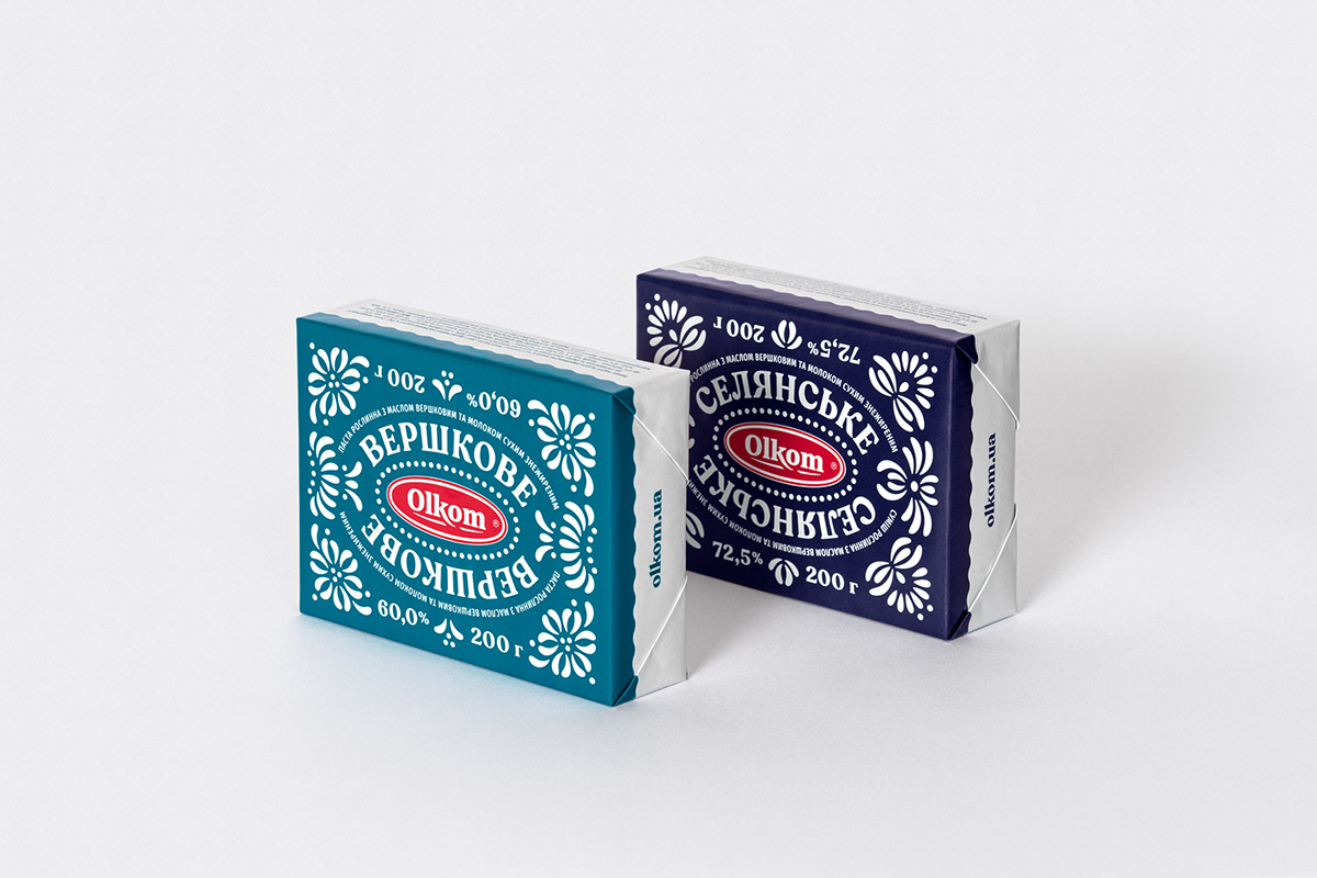Packaging butter ornament ukrainian pattern spread Dairy Food Packaging consumer branding margarine