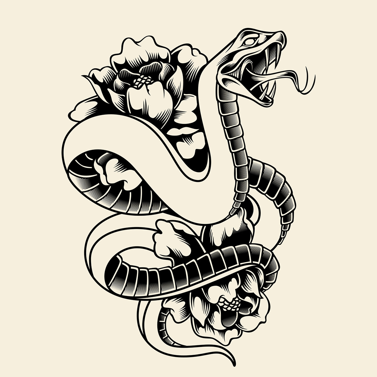 vector PosterArt GigPoster snake oldschool gritty