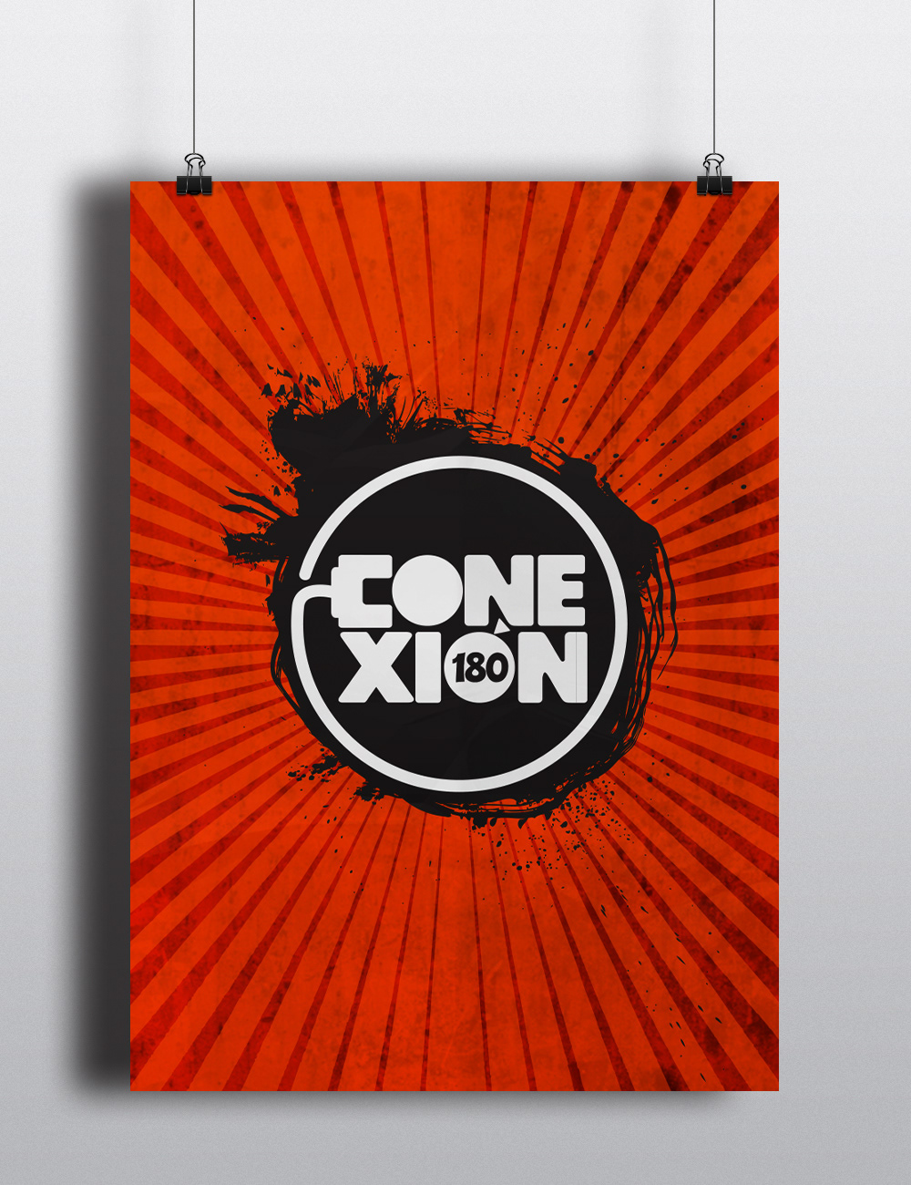 conexion church logo brand poster raylights red brushes design print
