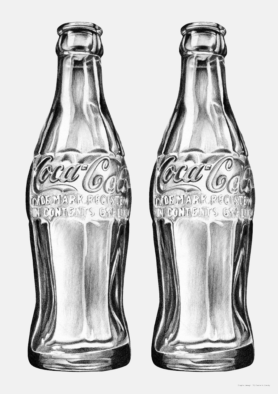 Drawing representing a coca-cola bottle