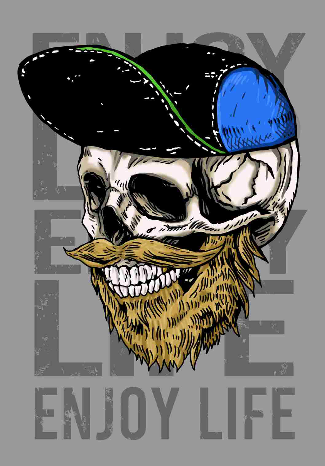 barber beard bones caveira Clothing dead Hipster skull T-Shirt Design woodcutter