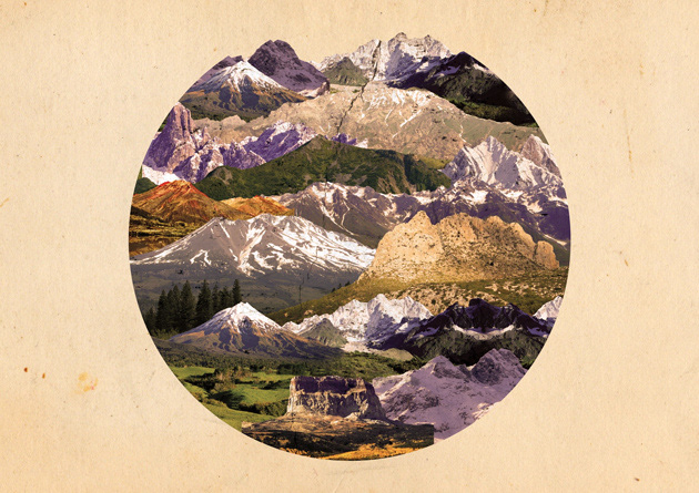 mountains  digital collage  poster