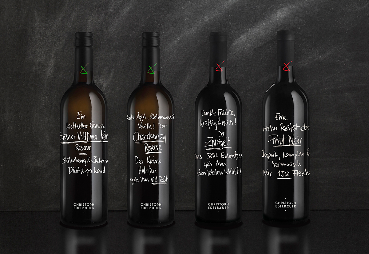 riebenbauer design christoph edelbauer austrian winery pinot noir wine label type