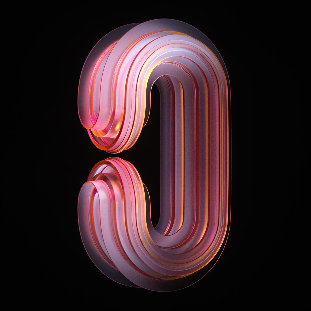 3D CGI 3DType lettering minimal 36DOT abstract transparent font 36daysoftype