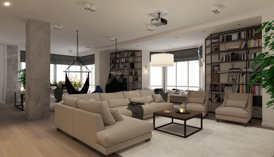 modern LOFT living room apartment home desugn interior design 