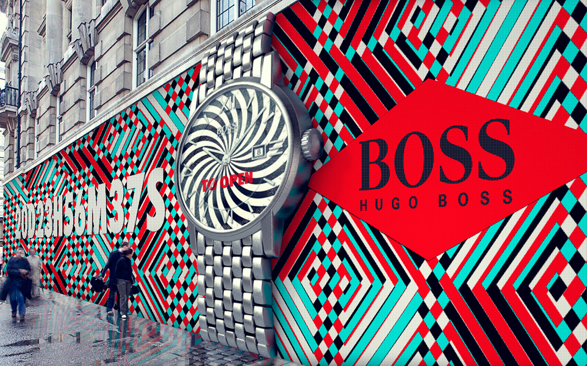 Hugo boss store opening store Opening design interactive campaign