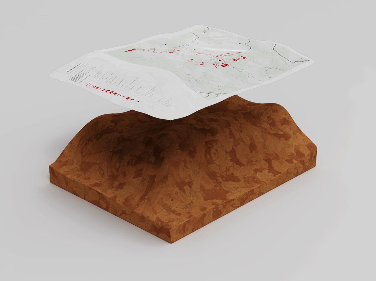 crumpled ecomaterial industrialdesign Innovative map productdesign Sustainable ideas 3D tourism