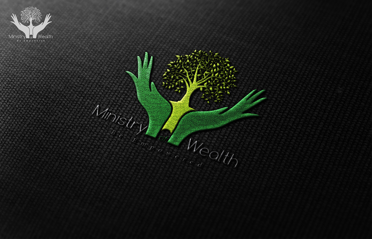custom logo ministry of wealth logo hand training logo