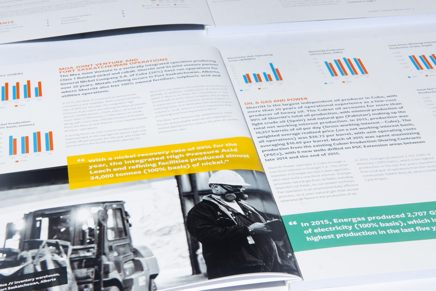 annual report editorial design  graphic design  Mining nickel annual review Layout