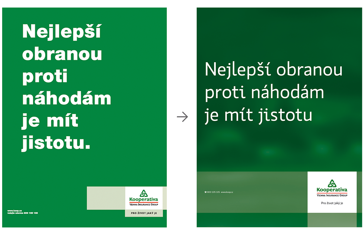brand identity Czech insurance leaflets Collateral Corporate Identity green