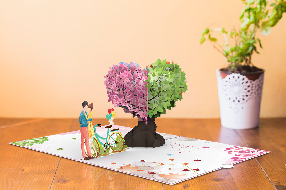 ILLUSTRATION  Love pop-up card popup book Popup graphic design  wedding papercraft handmade craft