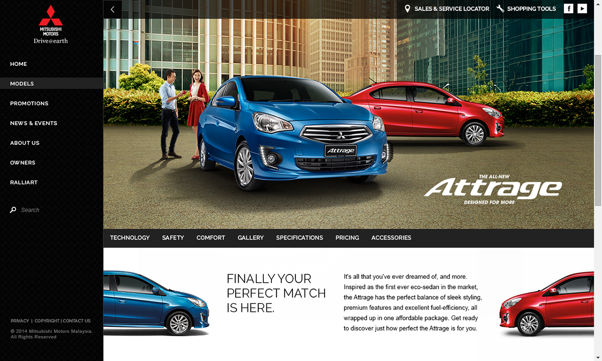 Mitsubishi motors malaysia Website user interface user experience automobile Cars