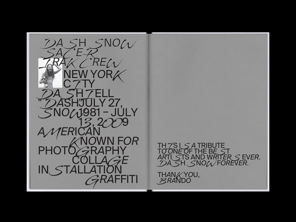 Dash Snow SACER IRAK CREW editorial print Grafik Design graphic design  publication book