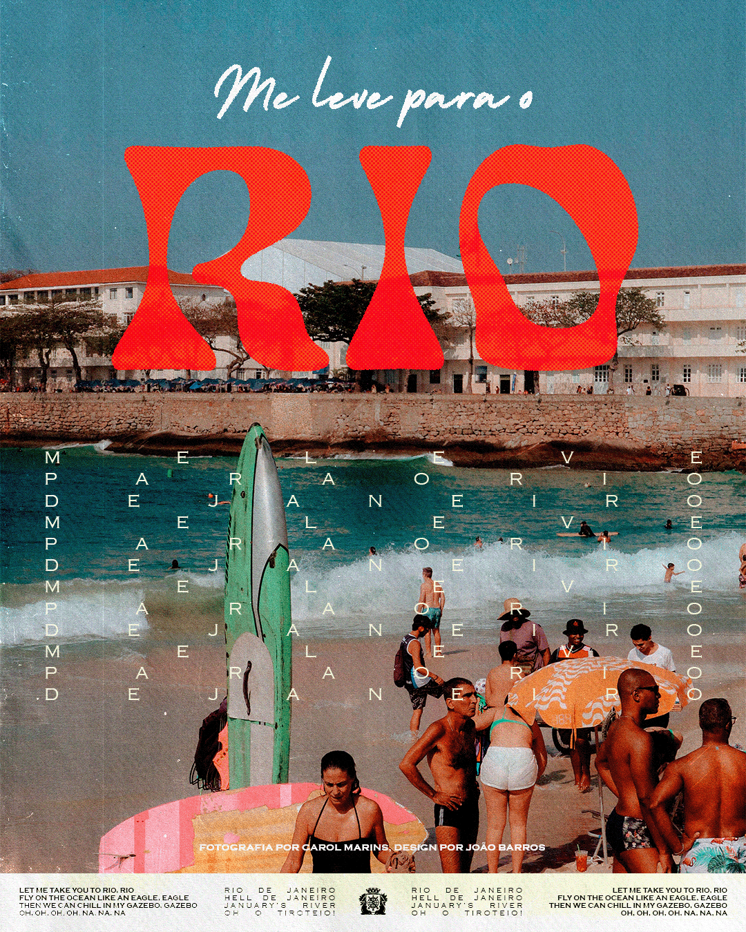 poster Rio de Janeiro Brazil Brasil beach vintage Retro postal