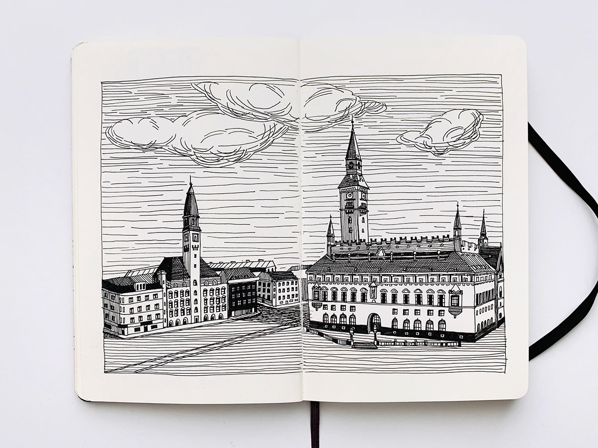 Drawing  ILLUSTRATION  ink inksketch Interior Landscape sketch sketchbook stilllife travelsketchbook