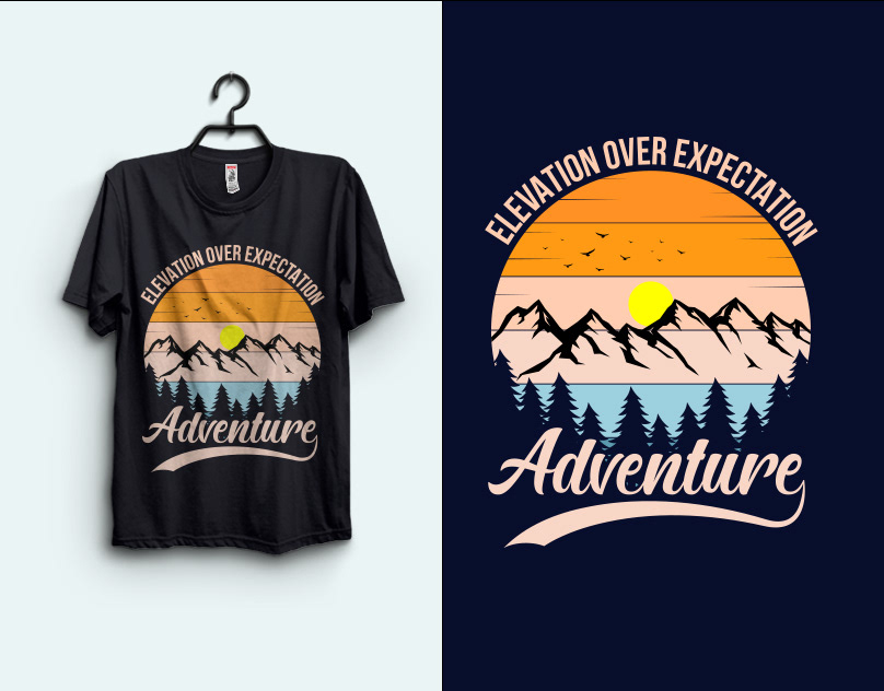 t shirt design adventure Travel Nature SKY sunset mountains hiking summer beach