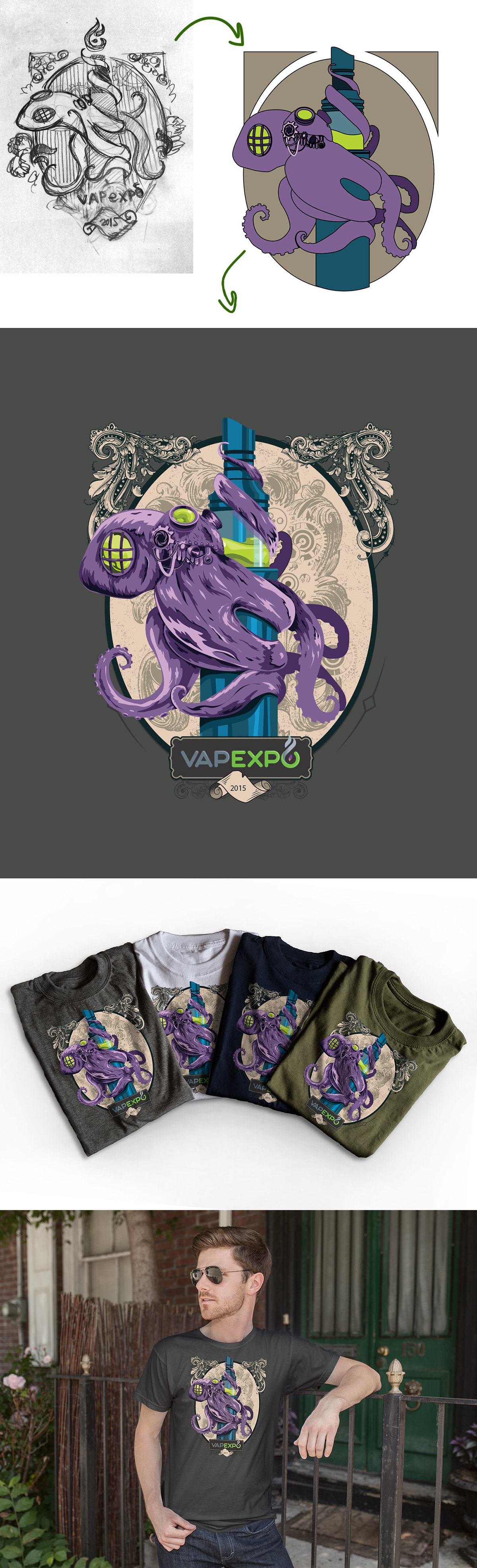 Sprut octopus T-Shirt Design t-shirt art ai Illustrator