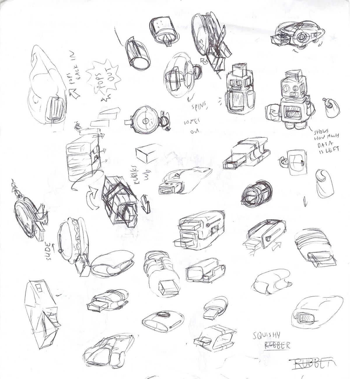 Flashdrives prosthetic limbs rendering sketches