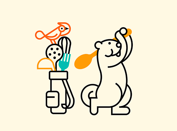 draw marmot restaurant logo art design pattern Food 