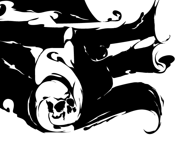 vector skull type black color Flowers