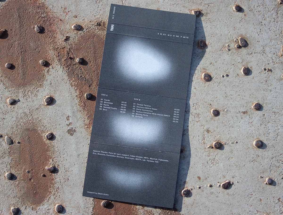 package cassette cover Objekt studio grain grey black Minimalism electronic dub techno tape Retro look