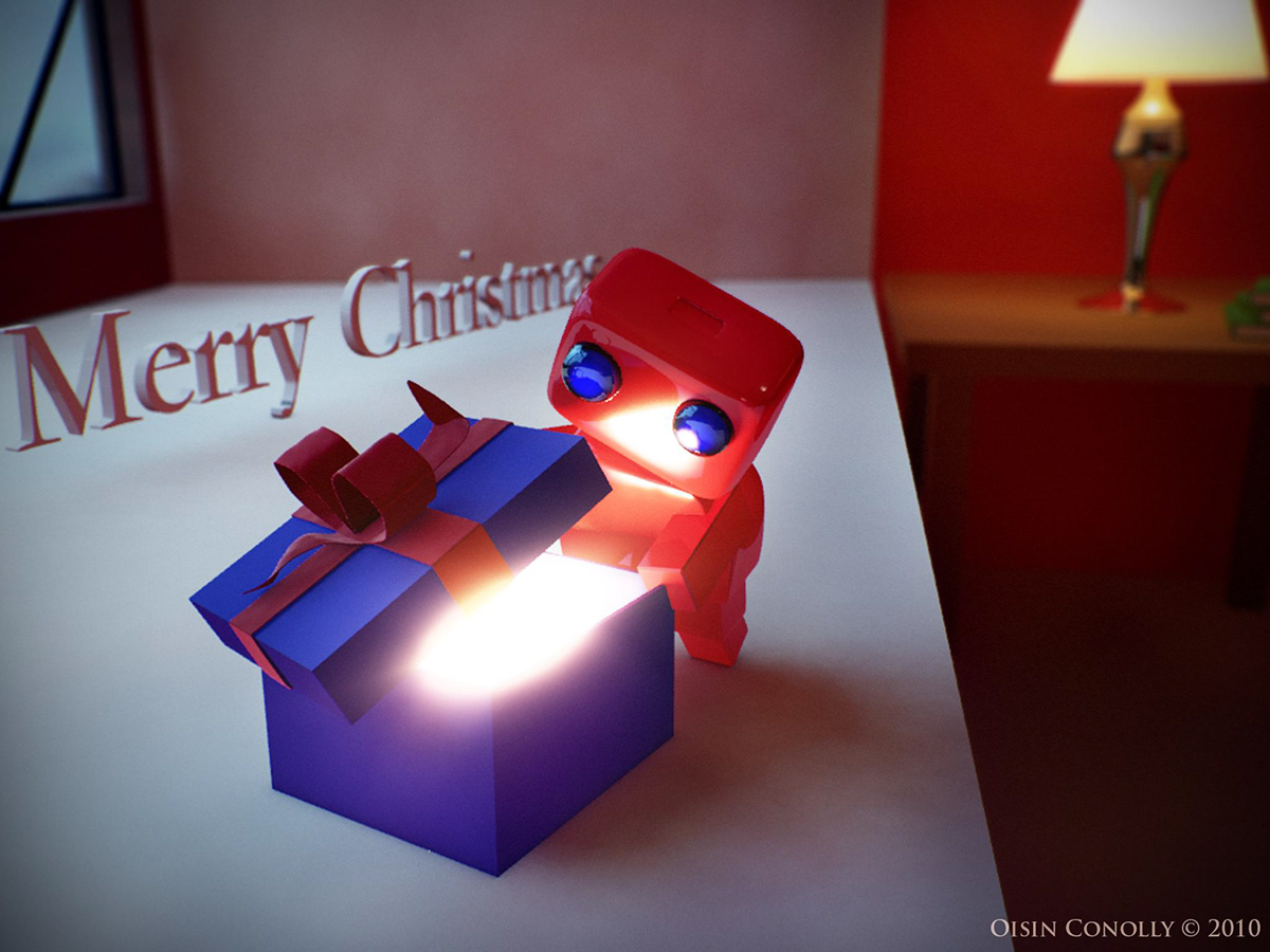 cards 3D modelling cad composition Birthday Christmas photorealistic
