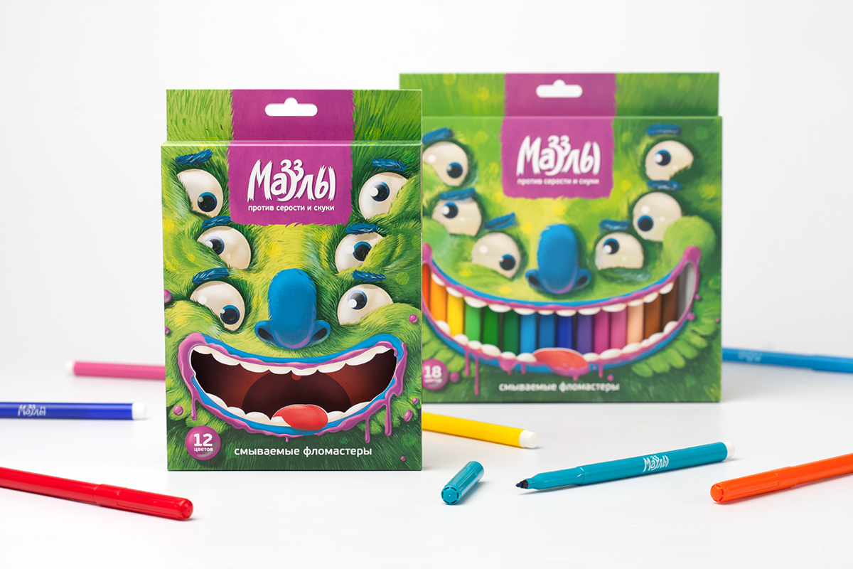 monster brandiziac stationary Russia kids children parents Marker pencil pen color paint brush Office Supplies goods