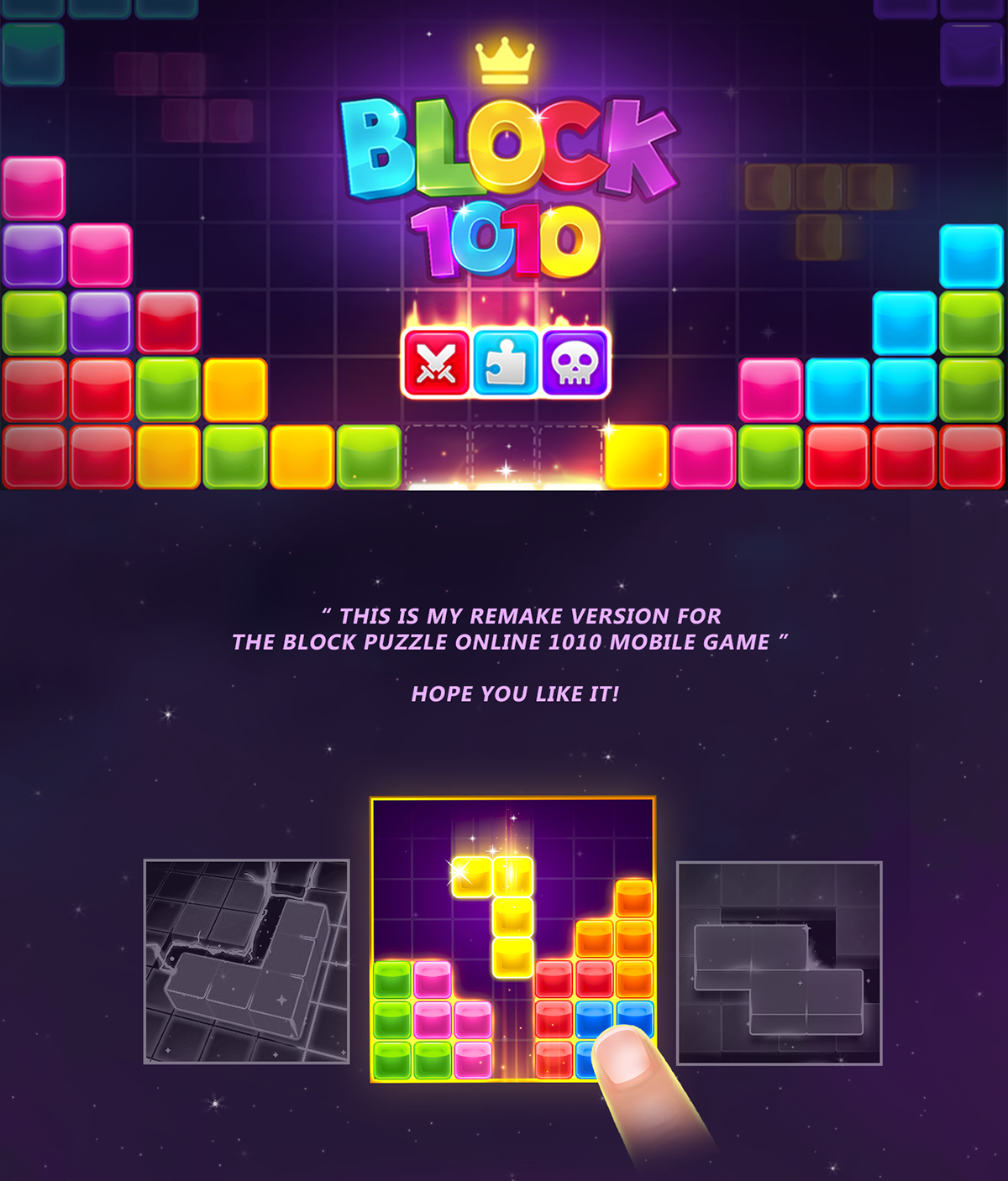 block 1010 Mobile app ui game UI/UX Design Puzzle game block game Block Puzzle