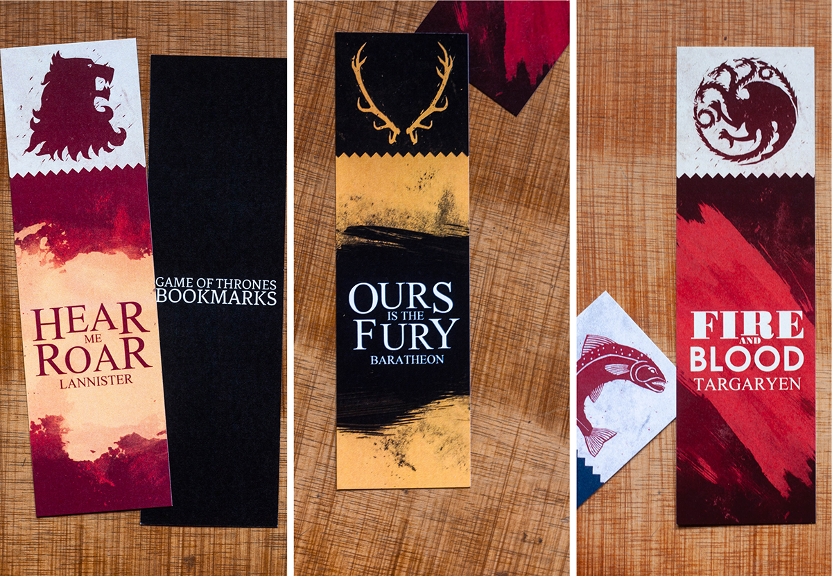 Game Of Thrones Bookmarks on Behance