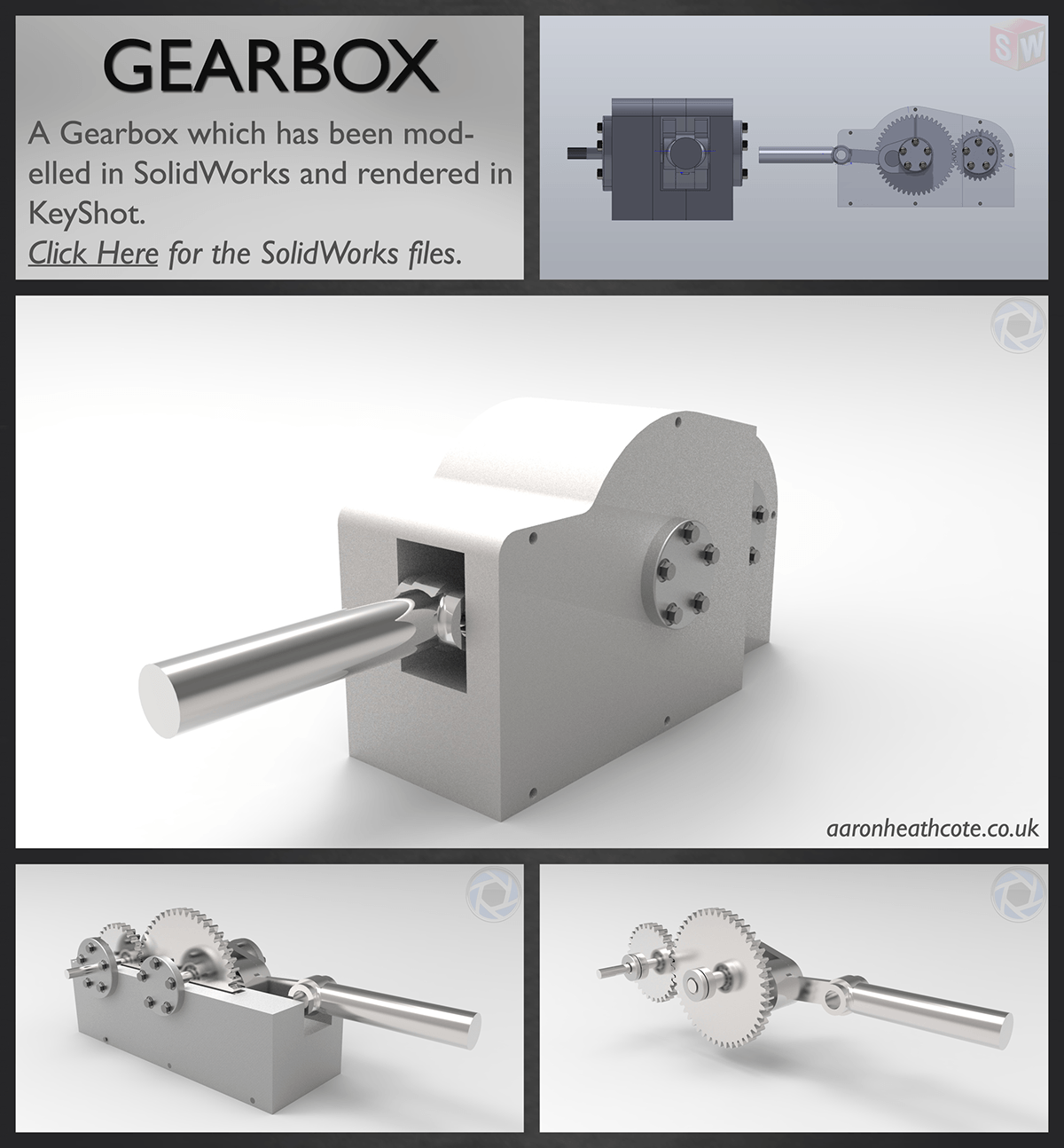 gearbox involute Aaron Heathcote Solidworks keyshot