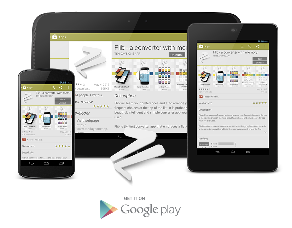 android Flib Converter application user experience user interface Website flat design minimalist color Color Block android design creative app icon Promotion Ad