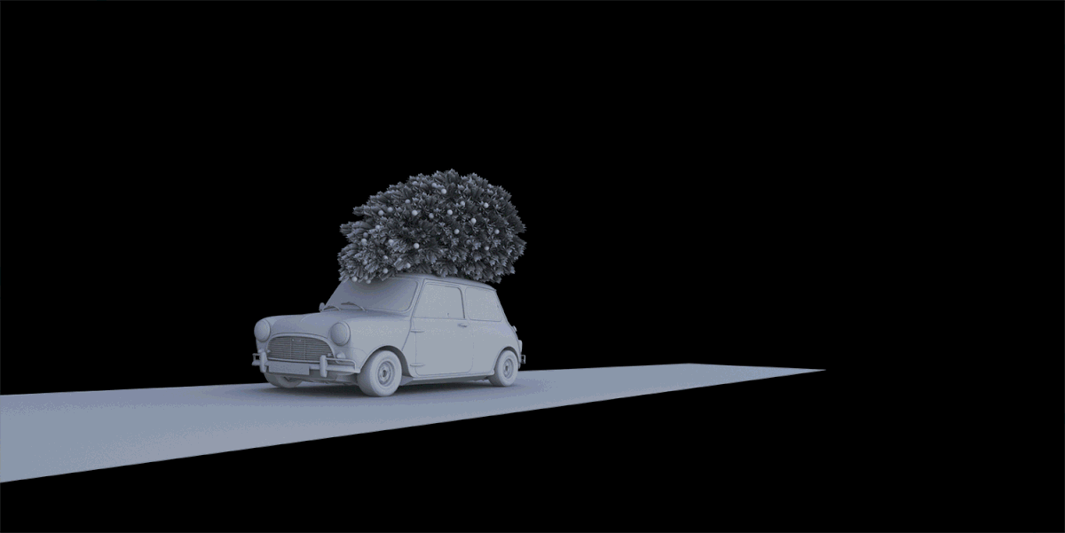 3D vray Render HDRI Digital Art  MINI Cooper Christmas CGI visualization