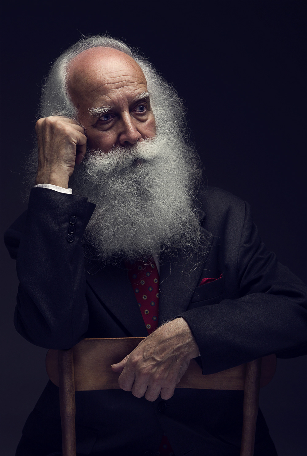 retouch oldman beard male model photographry