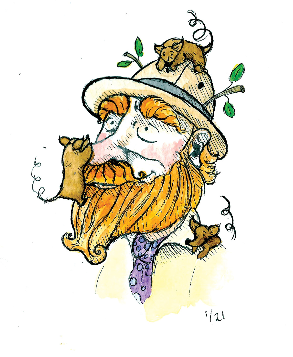 Character ILLUSTRATION  photoshop ink watercolor children's book beards faces mustache eyebrows