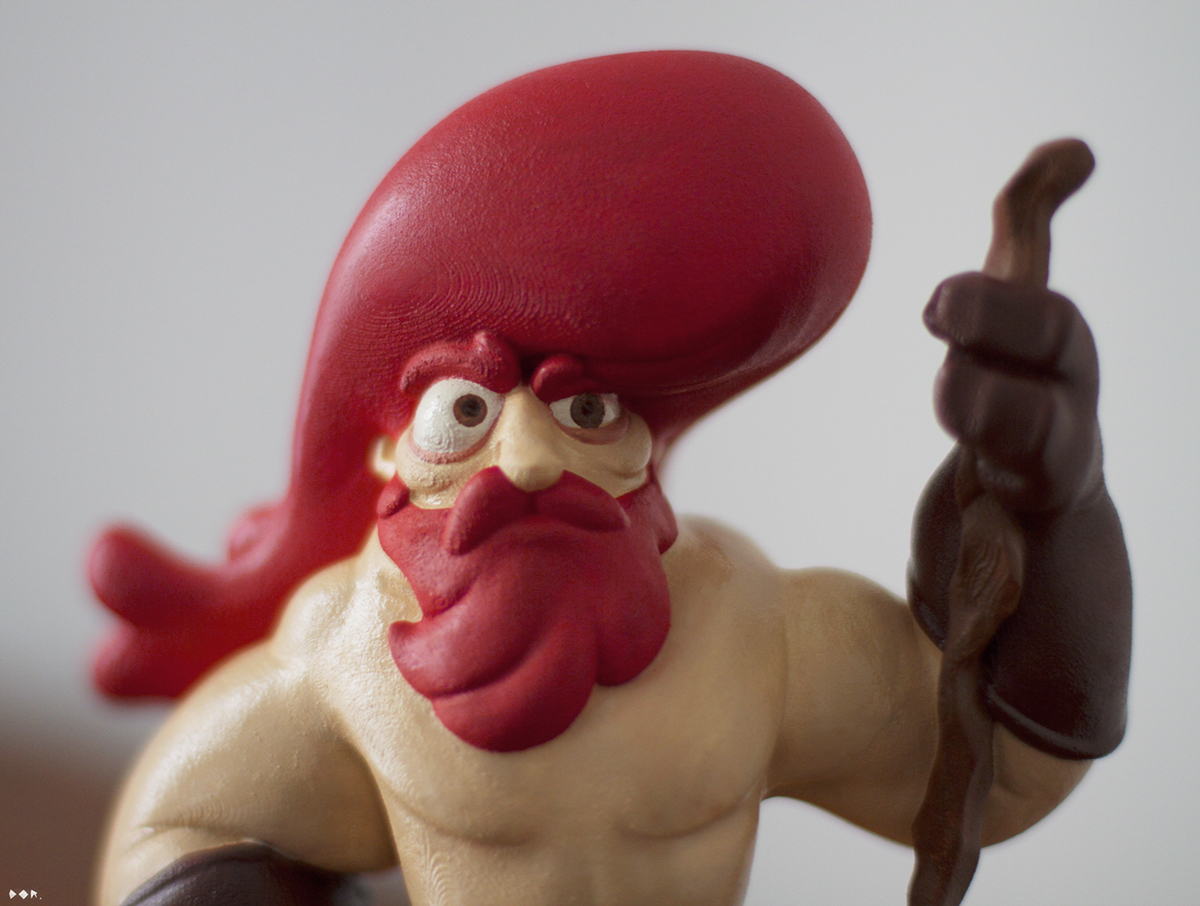 3D Sculpt print model man explorer beard red gloves dorshamir Miniature actionfigure kevin