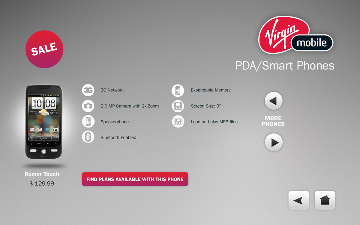 Virgin Mobile  touchscreen  kiosk