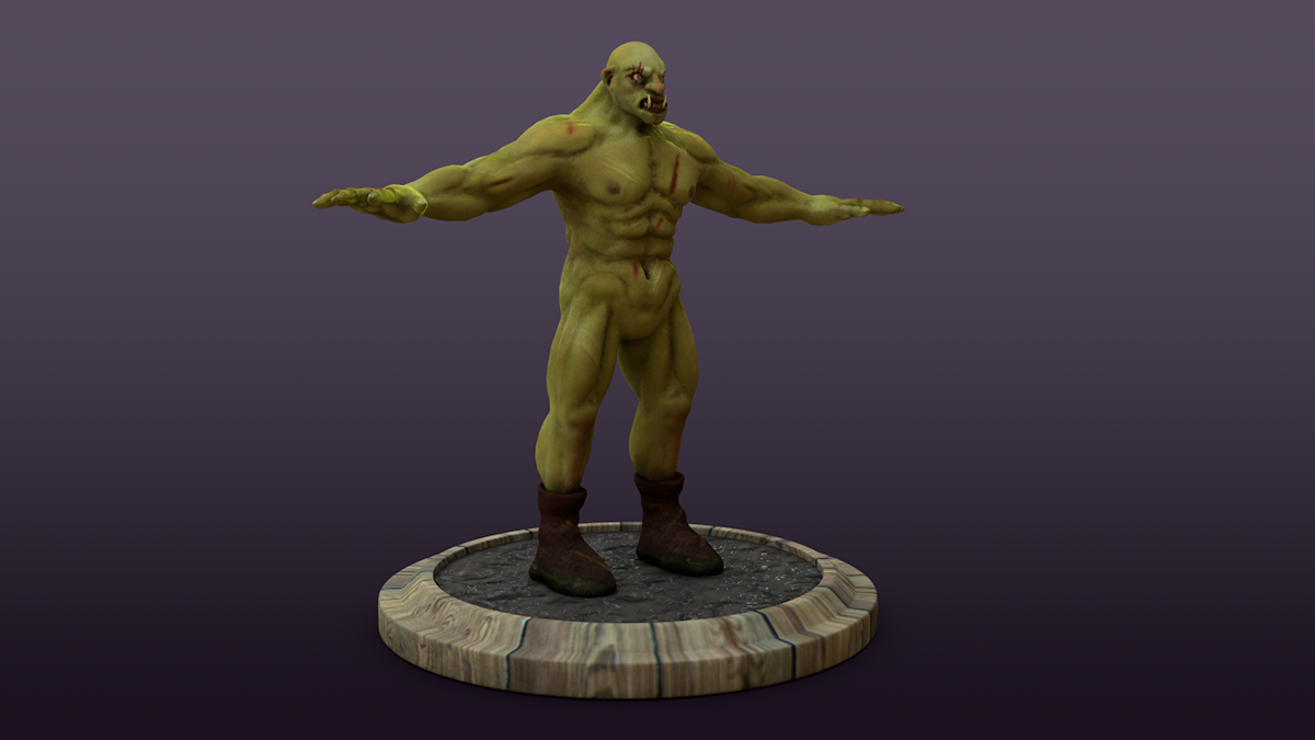 orc warrior fantasy Fighter low-poly game-ready