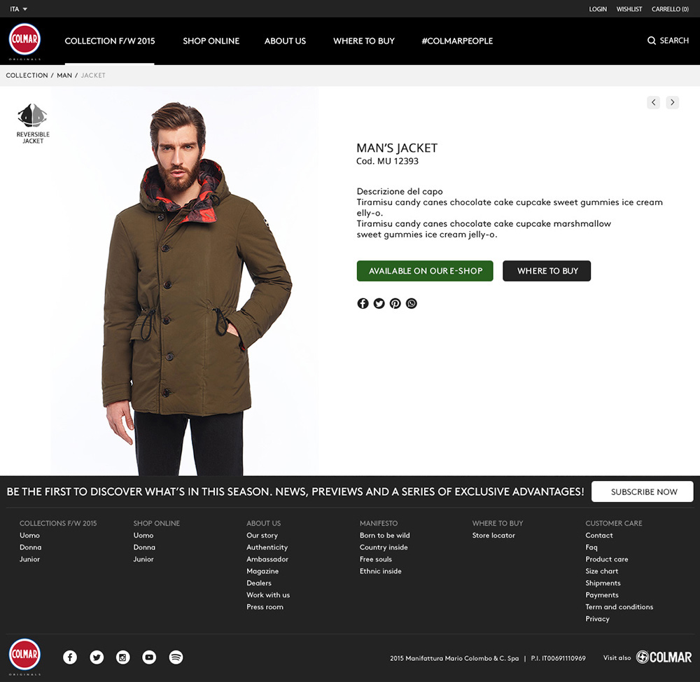 Website Web Design  e-commerce UX-UI Design Interaction design  Fashion  made in italy