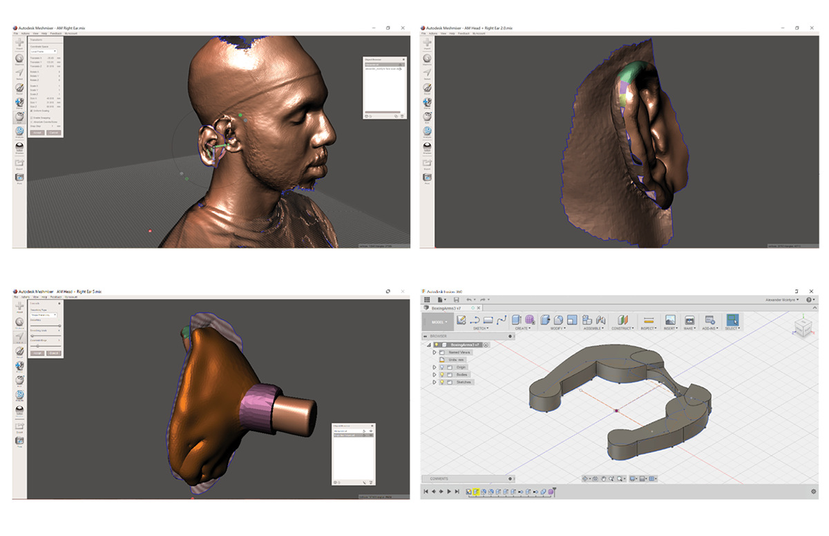 Georgia Tech industrial design  Ear Art 3D scanning art
