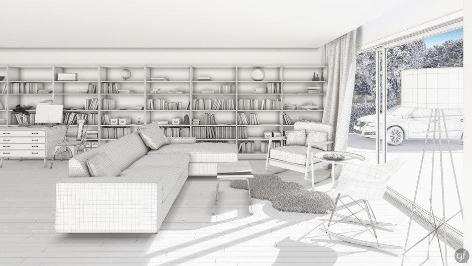 living room 3D archi viz Interior video library Lori andrews