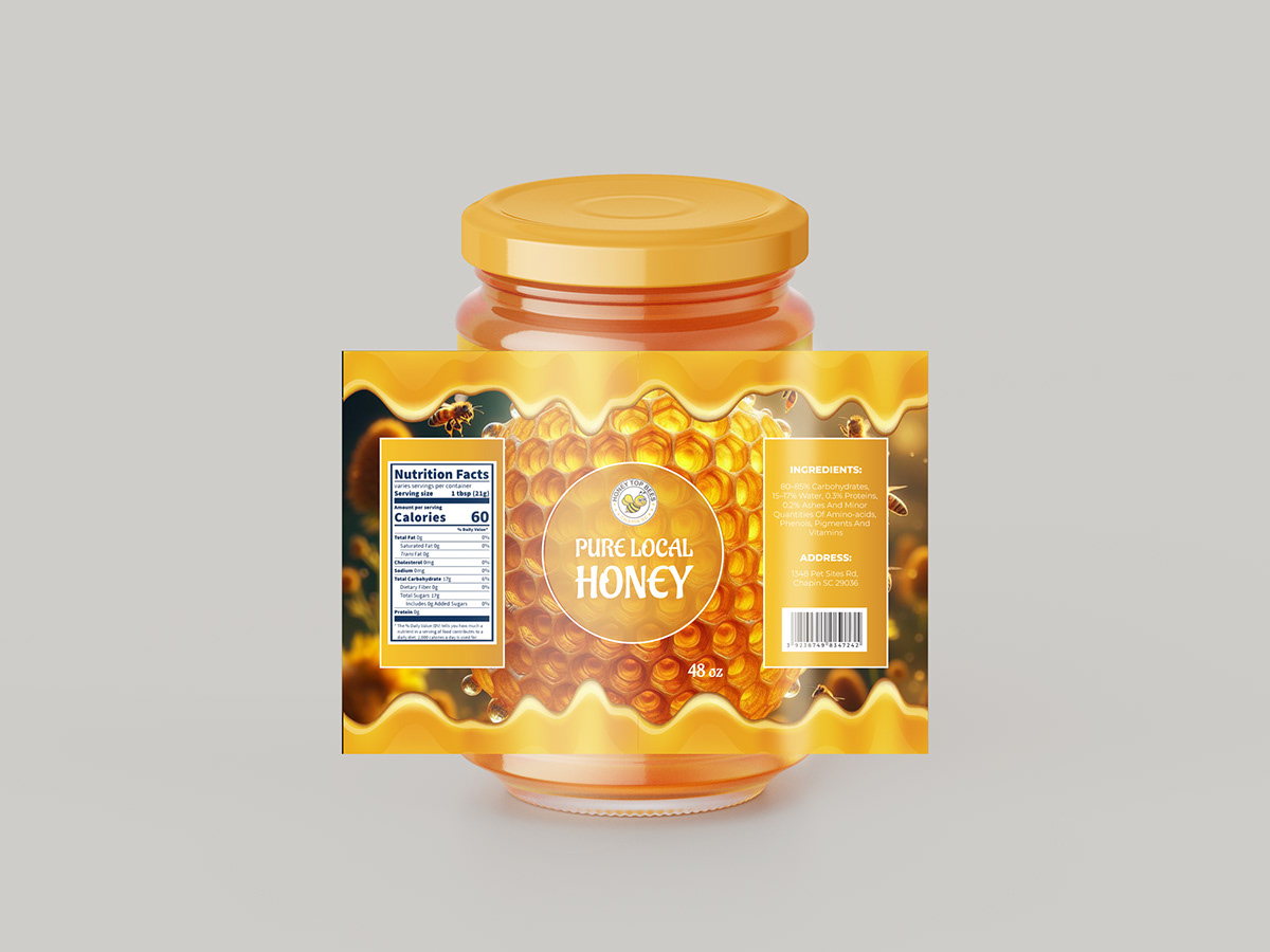 label design Packaging Labeldesign JarLabel honey Label graphic design  Advertising  labels honeyjar