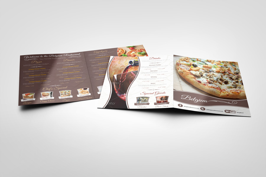 bewery brochure clean drinks Food  InDesign letter menu Pizza restaurant stylish template wine
