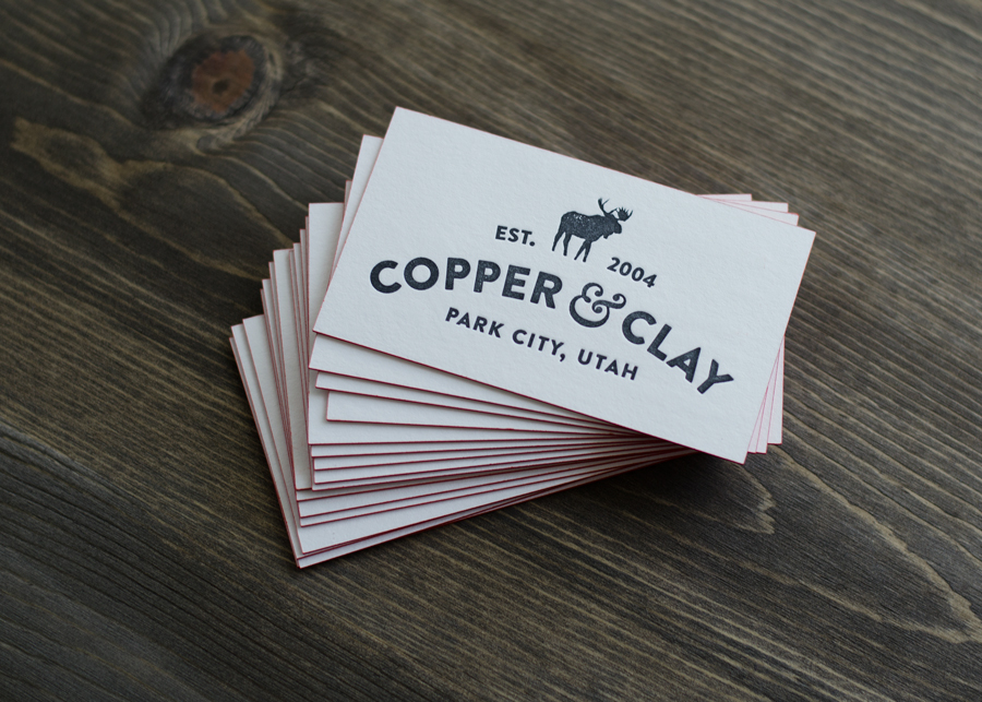 Business Cards letterpress printing letterpress real estate PARK CITY Luxury Real Estate Thick Business Cards painted edges