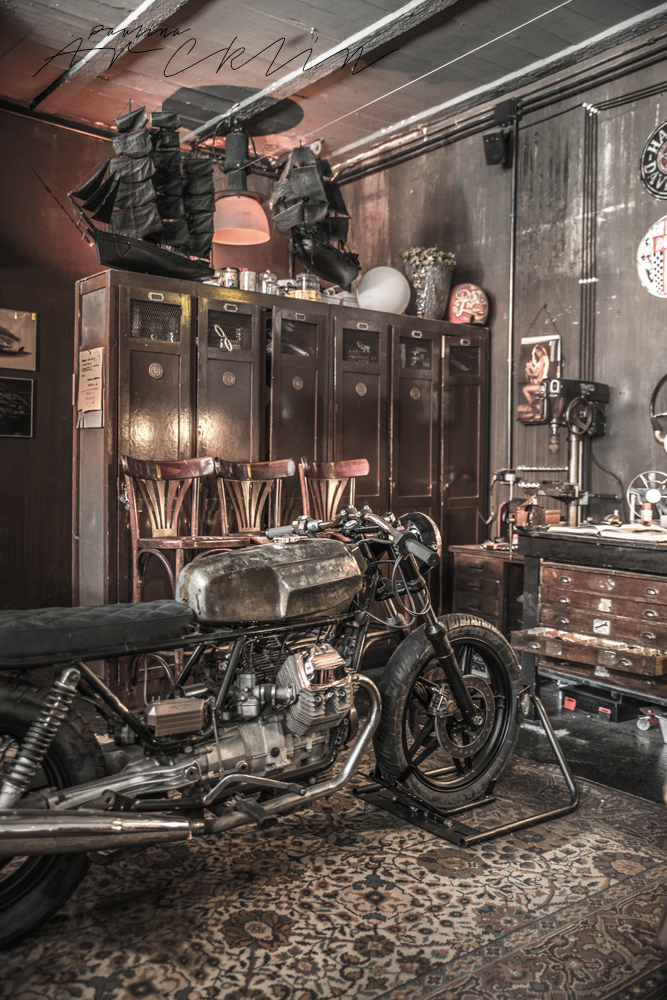 motorbike garage vintage milan milano Paulina Arcklin