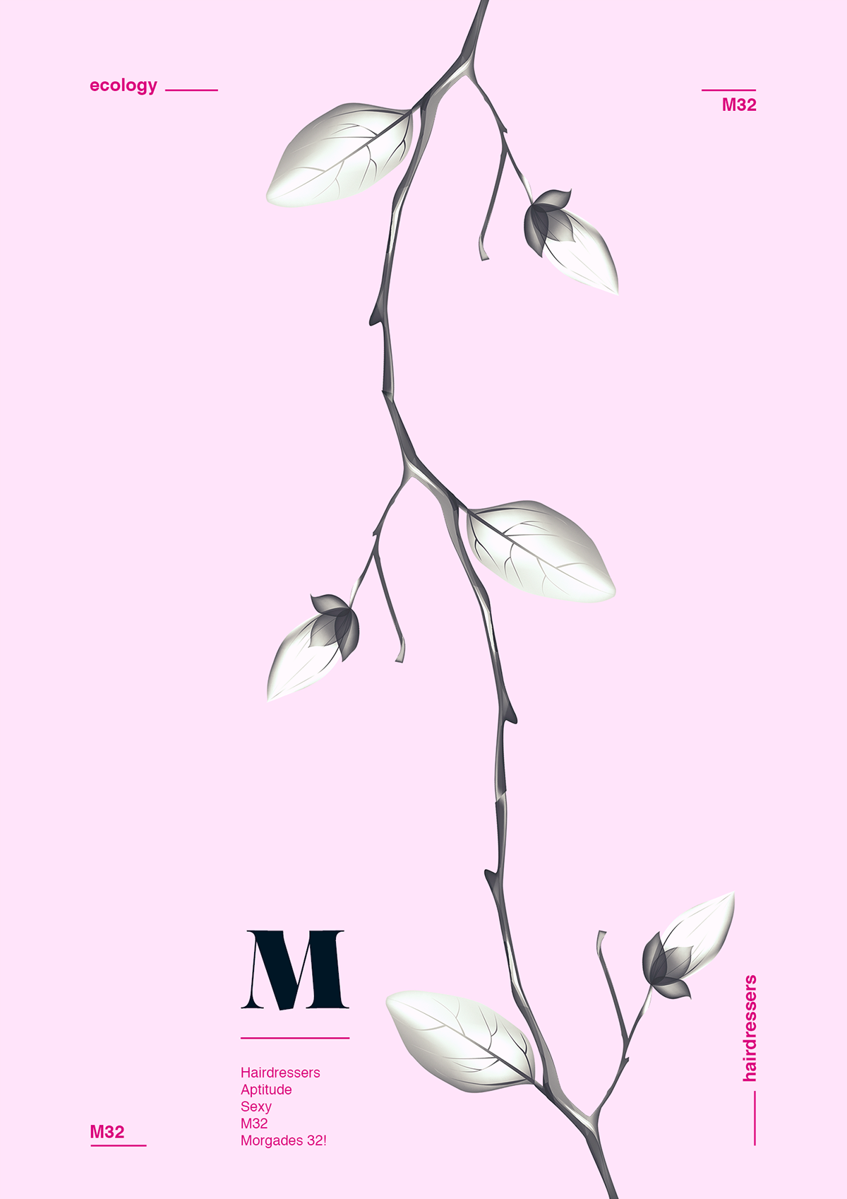 Xavier Esclusa design type poster Behance m32   hairdressers