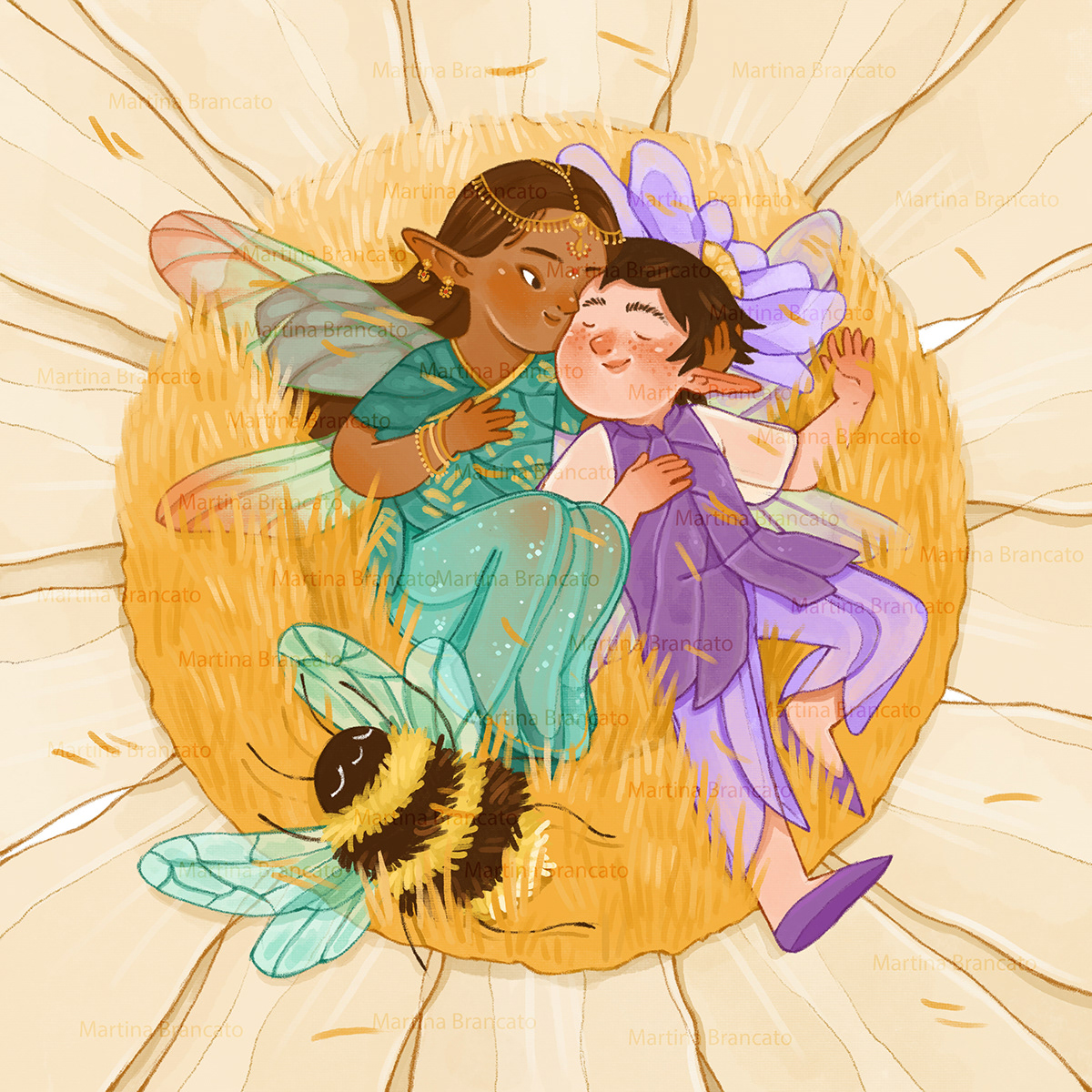 fairytale fairy fairy tale fairy tales Flowers flower mgbrushes children illustration children's book bee