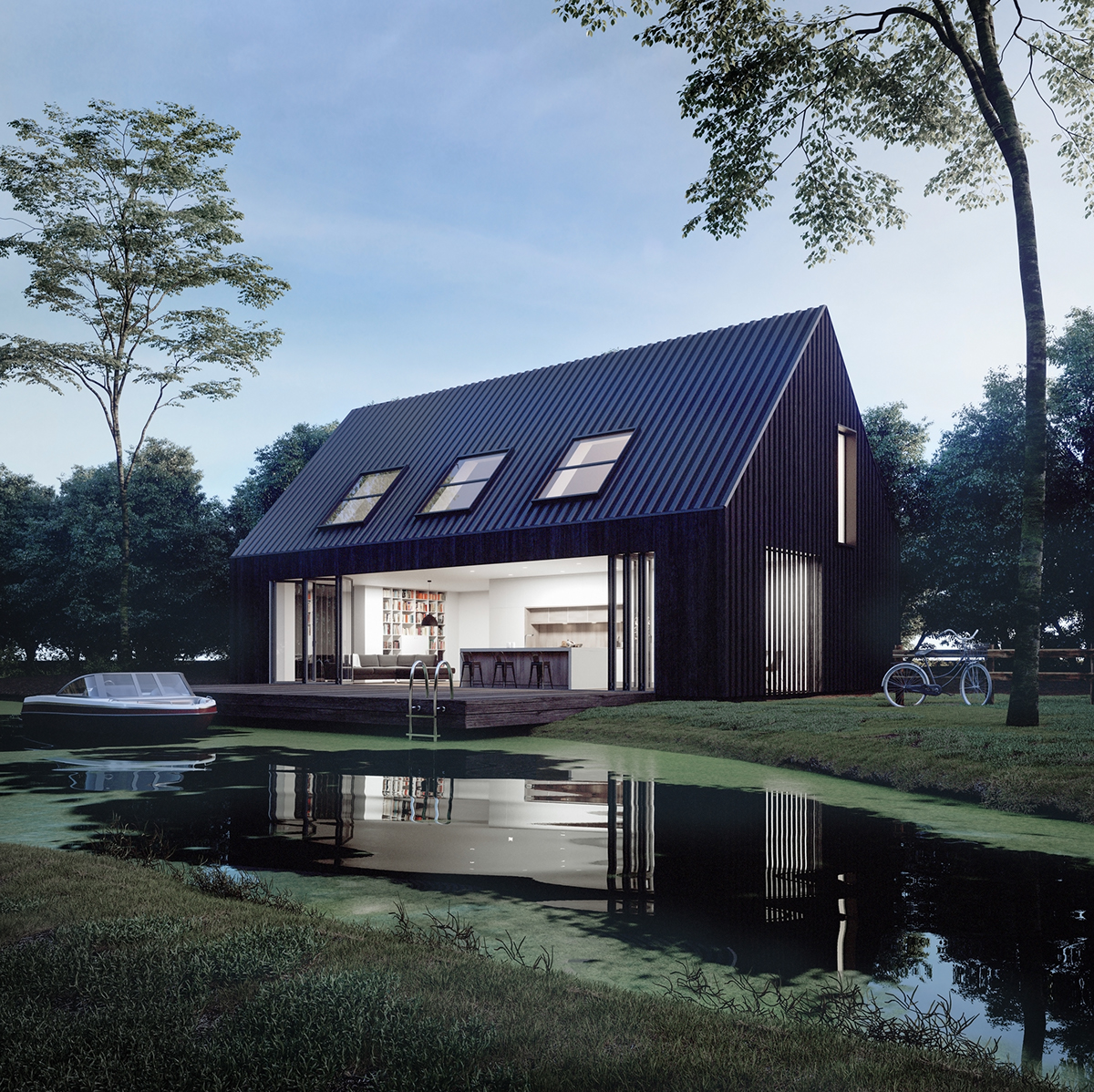 house Holland oranje Alek Pluta nomadd river visualisation architecture 3D windows