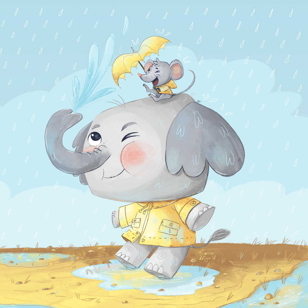 rain rainy day lion elephant FOX animals kids kid Fun raindress