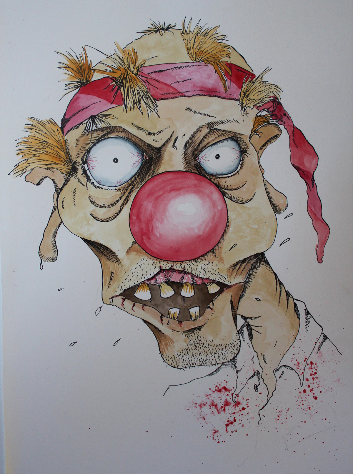 zombie caricature   dead funny red nose
